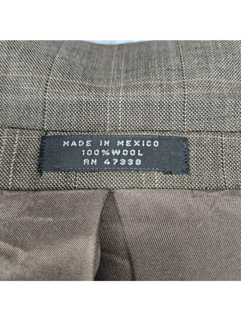 Jones New York Brown 100% Wool Full Suit 2 Piece Set 2 Button Notch 40L 35x30
